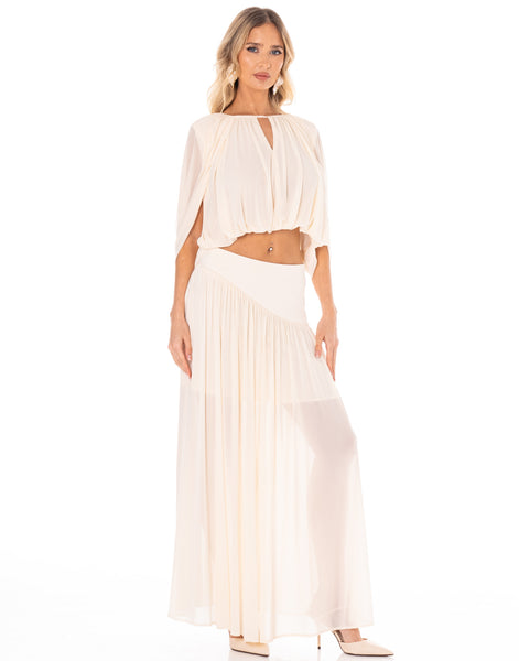 Conjunto beige falda