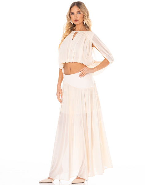 Conjunto beige falda
