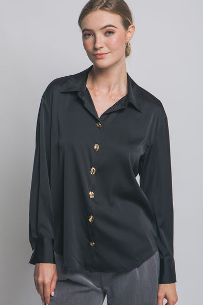 Blusa negra botones