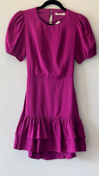 VESTIDO MORADO SIN ESPALDA