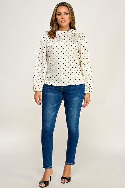 Blusa beige puntos