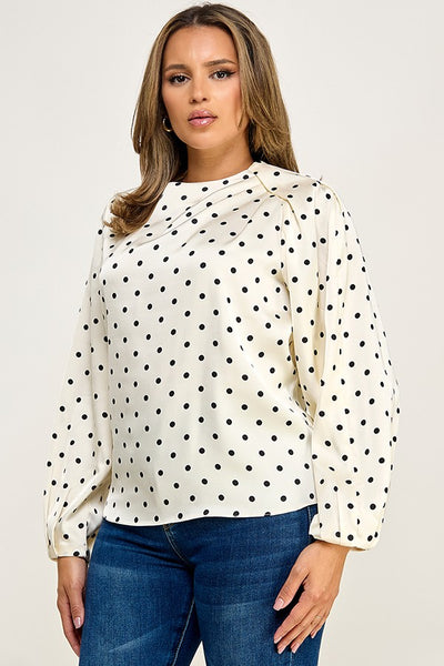 Blusa beige puntos