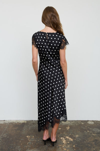Vestido negro lunares