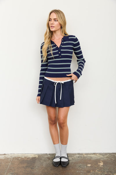Blusa azul raya