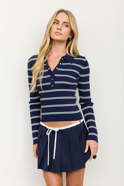 Blusa azul raya