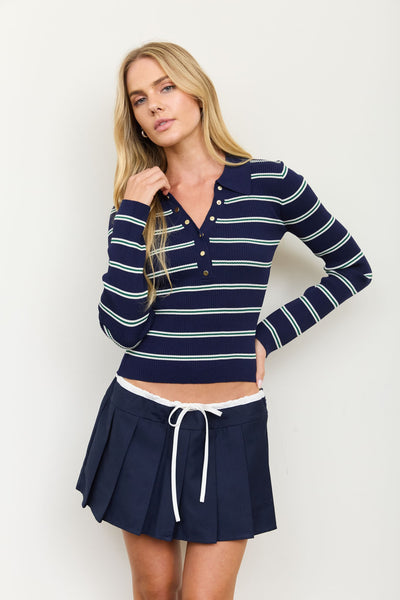 Blusa azul raya