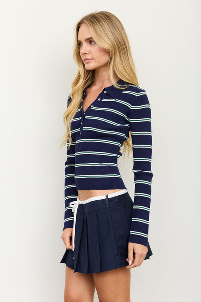 Blusa azul raya