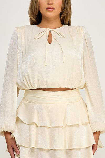 Conjunto  beige metálica