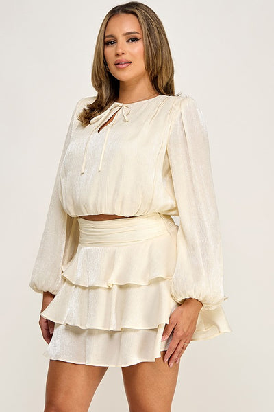 Conjunto  beige metálica