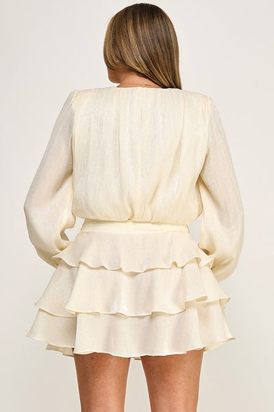 Conjunto  beige metálica