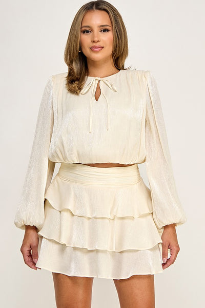 Conjunto  beige metálica