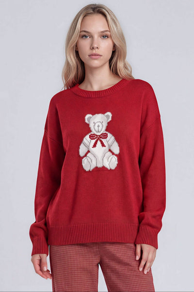 Suéter rojo oso