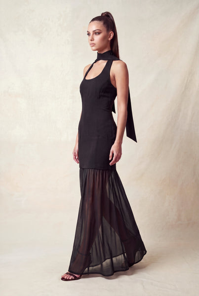 Vestido negro largo