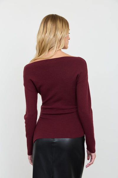 Blusa vino hombro