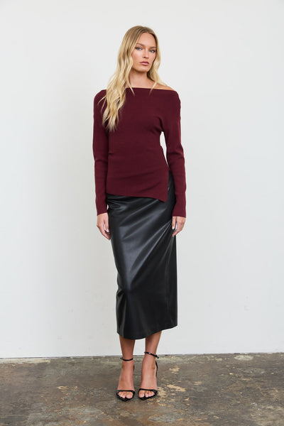 Blusa vino hombro