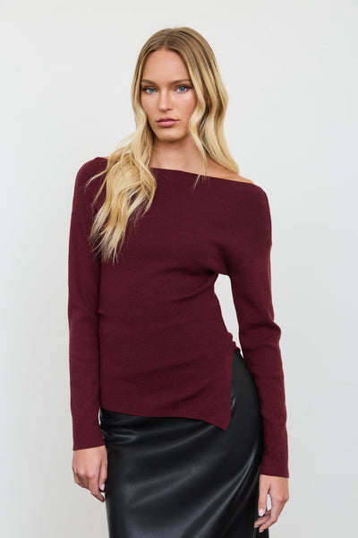 Blusa vino hombro