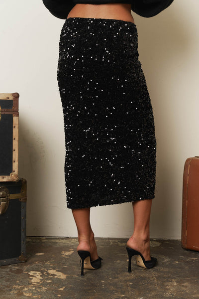 Falda negra lentejuela