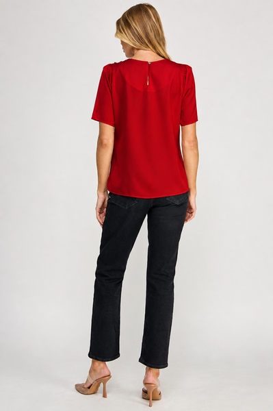 Blusa roja manga corta