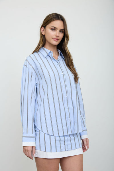 Blusa azul rayas camisola