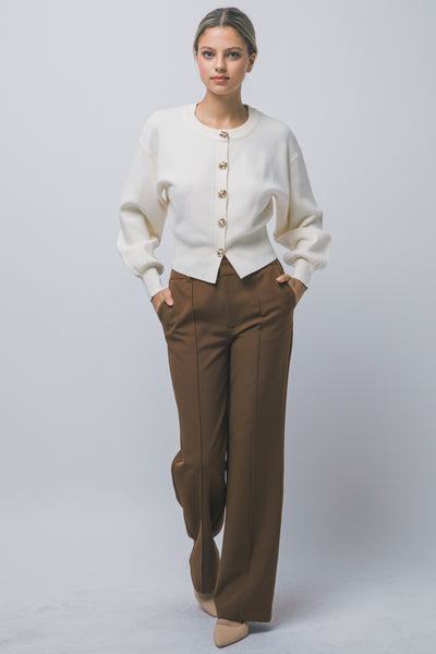Suéter beige manga