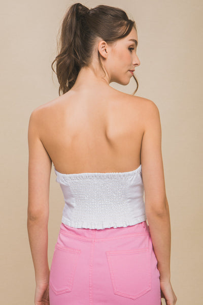 Chaleco blanco strapless