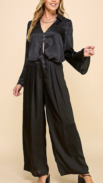 Conjunto negro satín