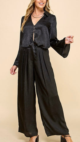 Conjunto negro satín