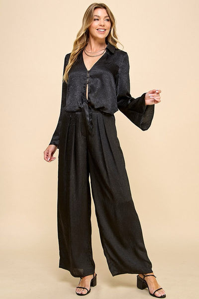 Conjunto negro satín