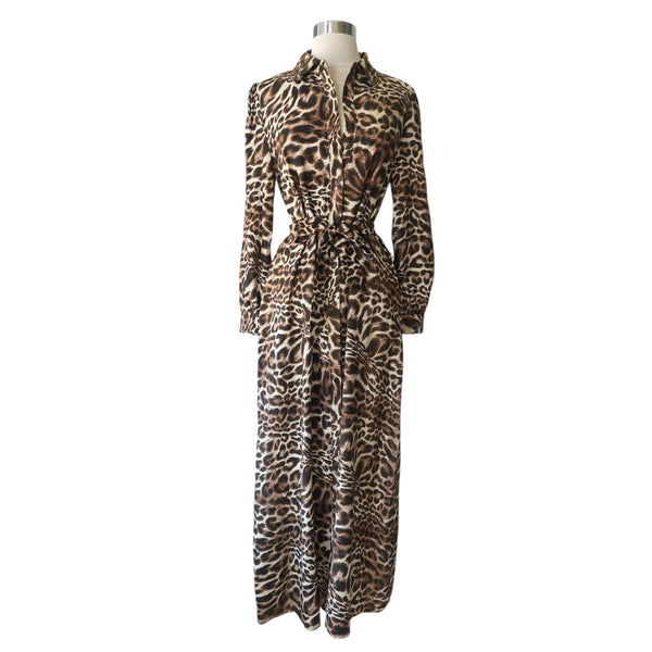 Vestido animal print a media pierna