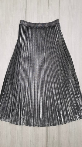 FALDA PLATA DORADA PLIZADA A MEDIA PIERNA