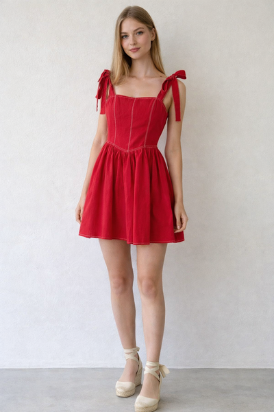 VESTIDO ROJO RAYAS