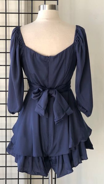 Vestido azul manga