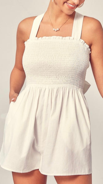Romper blanco corrugado