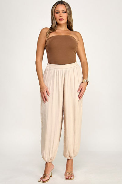 Pantalón beige globo