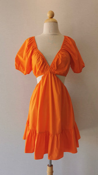 VESTIDO NARANJA ABIERTO