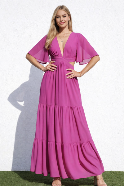 Vestido morado largo