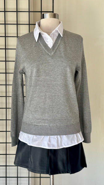 Blusa suéter gris
