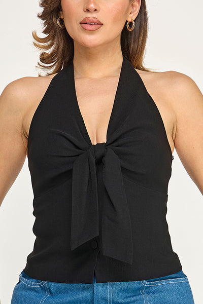 Blusa negra nudo
