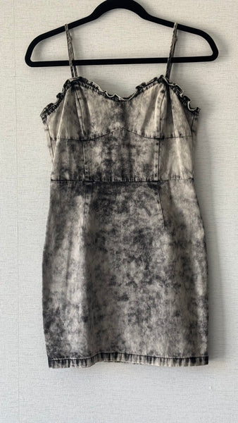 VESTIDO MEZCLILLA NEGRO DESLAVADO