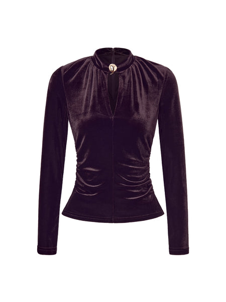 Blusa café terciopelo