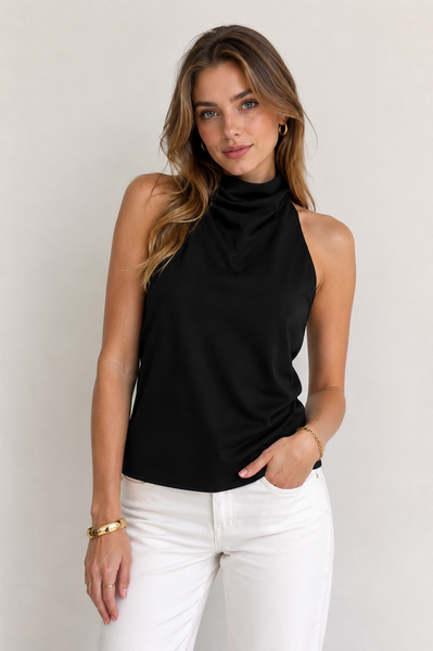 Blusa negra halter