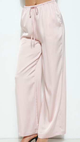 Pantalón rosa satín