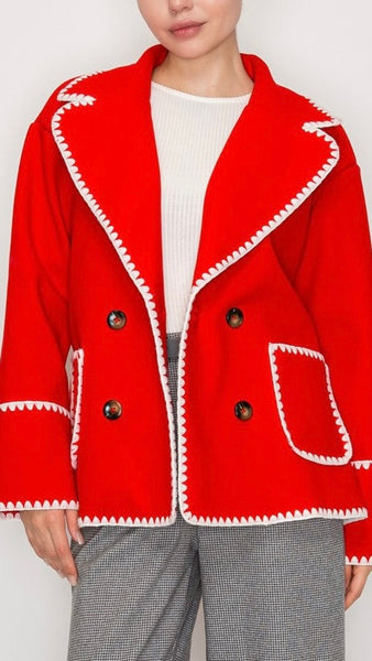 Saco rojo crema