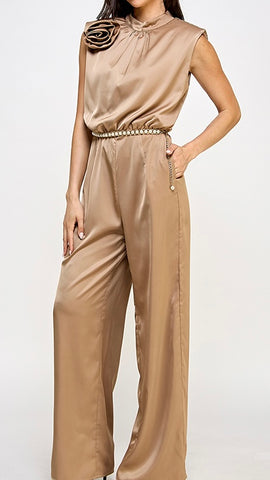 Jumpsuit beige cinto