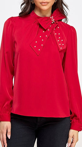 Blusa roja perla