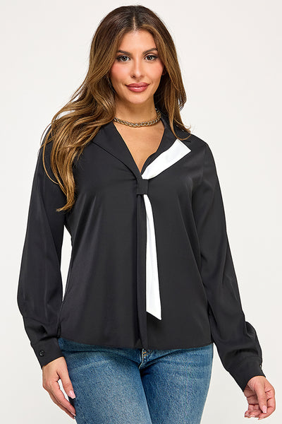 Blusa negra contraste