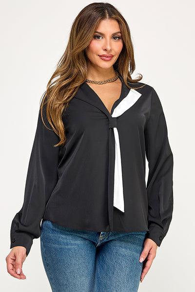 Blusa negra contraste