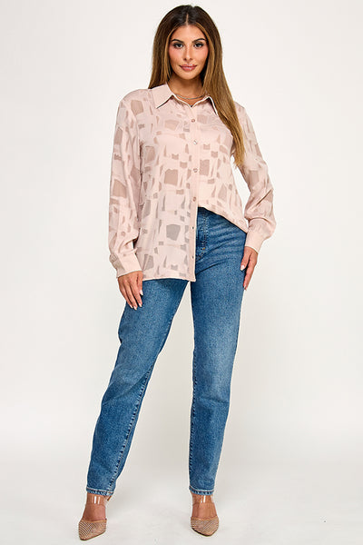 Blusa rosa botones
