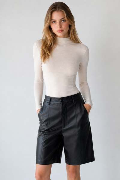 Shorts negro piel