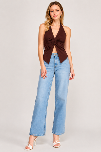 Blusa café nudo